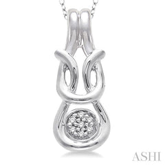 1/50 Ctw Round Cut Diamond Pendant in Sterling Silver with Chain