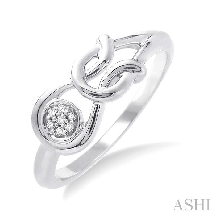 1/50 Ctw Round Cut Diamond Ring in Sterling Silver