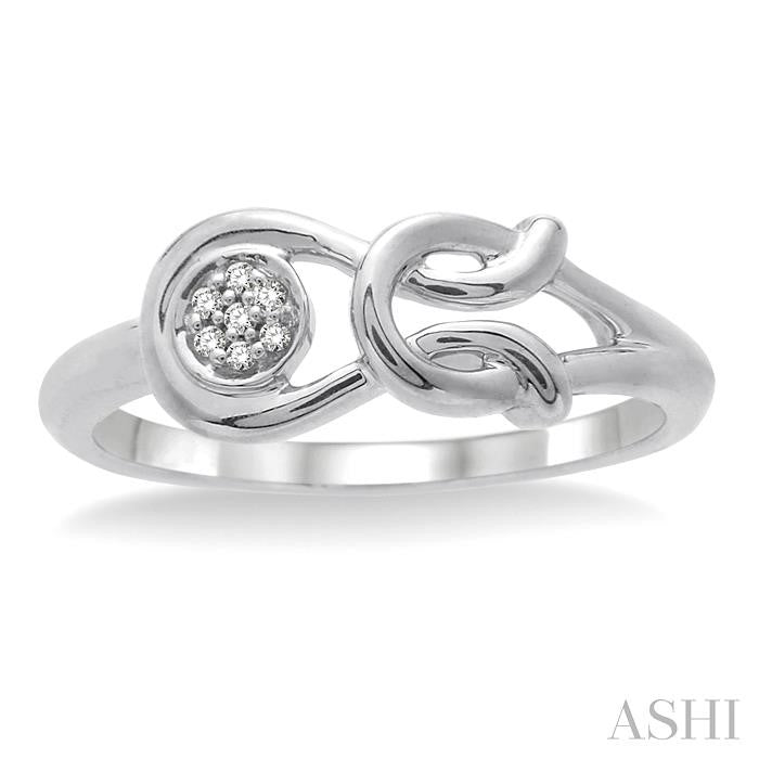 1/50 Ctw Round Cut Diamond Ring in Sterling Silver