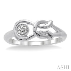 1/50 Ctw Round Cut Diamond Ring in Sterling Silver