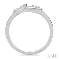 1/50 Ctw Round Cut Diamond Ring in Sterling Silver