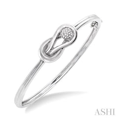1/20 Ctw Round Cut Diamond Fashion Bangle in Sterling Silver