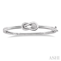 1/20 Ctw Round Cut Diamond Fashion Bangle in Sterling Silver
