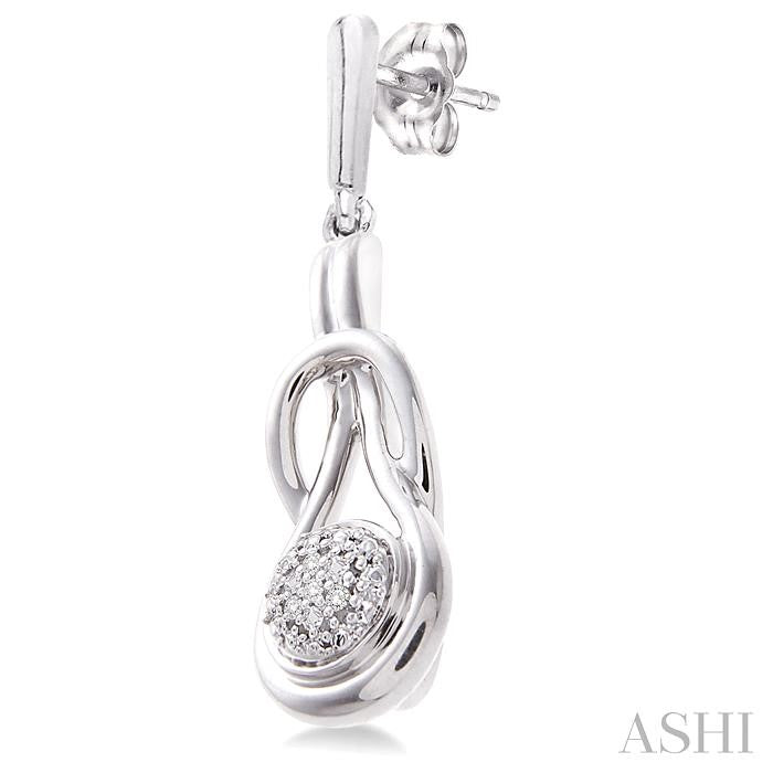 1/50 Ctw Round Cut Diamond Fashion Earrings in Sterling Silver