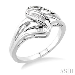 1/20 Ctw Baguette Cut Diamond Ring in Sterling Silver