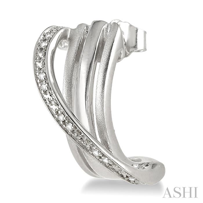 1/20 Ctw Round Cut Diamond Fashion Earrings in Sterling Silver