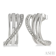 1/20 Ctw Round Cut Diamond Fashion Earrings in Sterling Silver