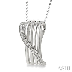 1/20 Ctw Round Cut Diamond Fashion Pendant in Sterling Silver with Chain