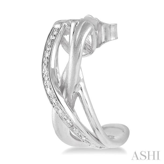 1/20 Ctw Round Cut Diamond Swirl Fashion Earrings in Sterling Silver