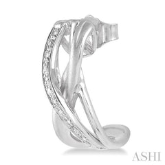 1/20 Ctw Round Cut Diamond Swirl Fashion Earrings in Sterling Silver