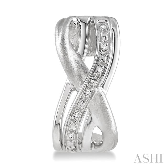 1/20 Ctw Round Cut Diamond Swirl Fashion Earrings in Sterling Silver