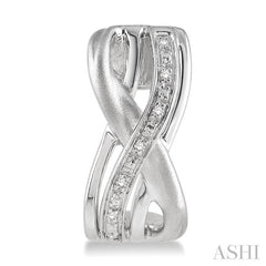 1/20 Ctw Round Cut Diamond Swirl Fashion Earrings in Sterling Silver