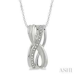 1/20 Ctw Round Cut Diamond Swirl Fashion Pendant in Sterling Silver with Chain