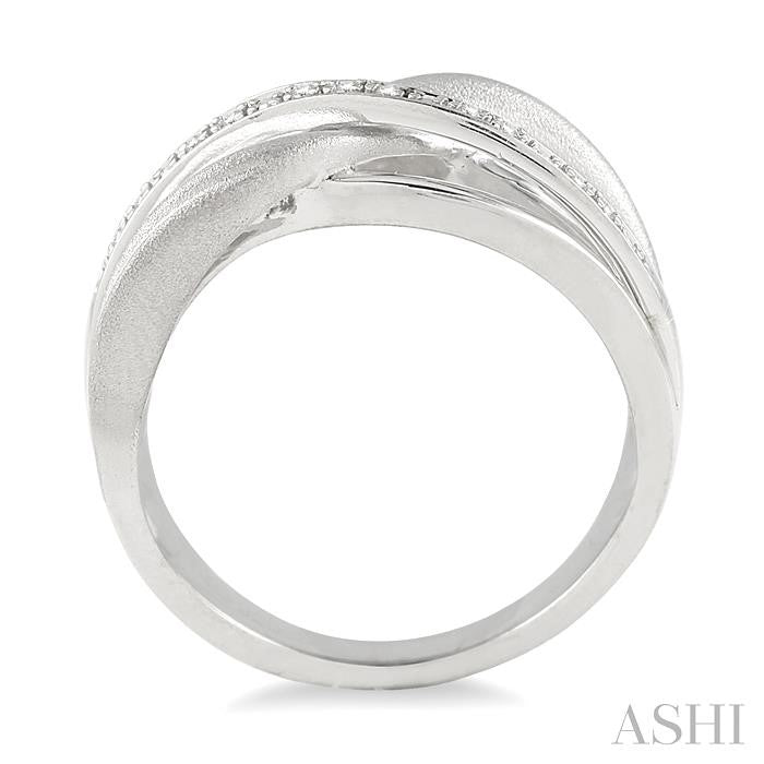 1/20 Ctw Round Cut Diamond Swirl Fashion Ring in Sterling Silver