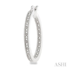 1/4 Ctw Round Cut Diamond Hoop Earrings in Sterling Silver