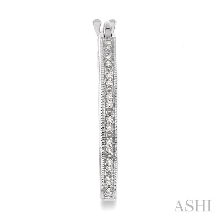 1/4 Ctw Round Cut Diamond Hoop Earrings in Sterling Silver
