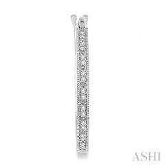 1/4 Ctw Round Cut Diamond Hoop Earrings in Sterling Silver