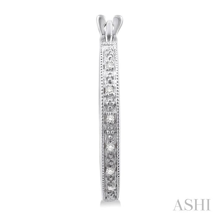 1/10 Ctw Round Cut Diamond Hoop Earrings in Sterling Silver