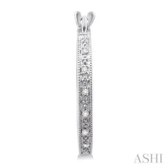 1/10 Ctw Round Cut Diamond Hoop Earrings in Sterling Silver