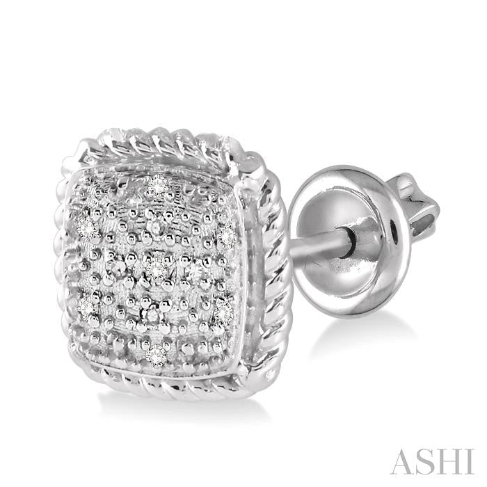 1/20 Ctw Round Cut Diamond Earrings in Sterling Silver