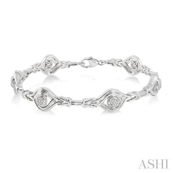 1/6 Ctw Round Cut Diamond Infinity Bracelet in Sterling Silver