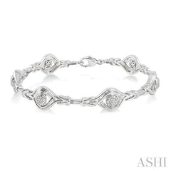 1/6 Ctw Round Cut Diamond Infinity Bracelet in Sterling Silver