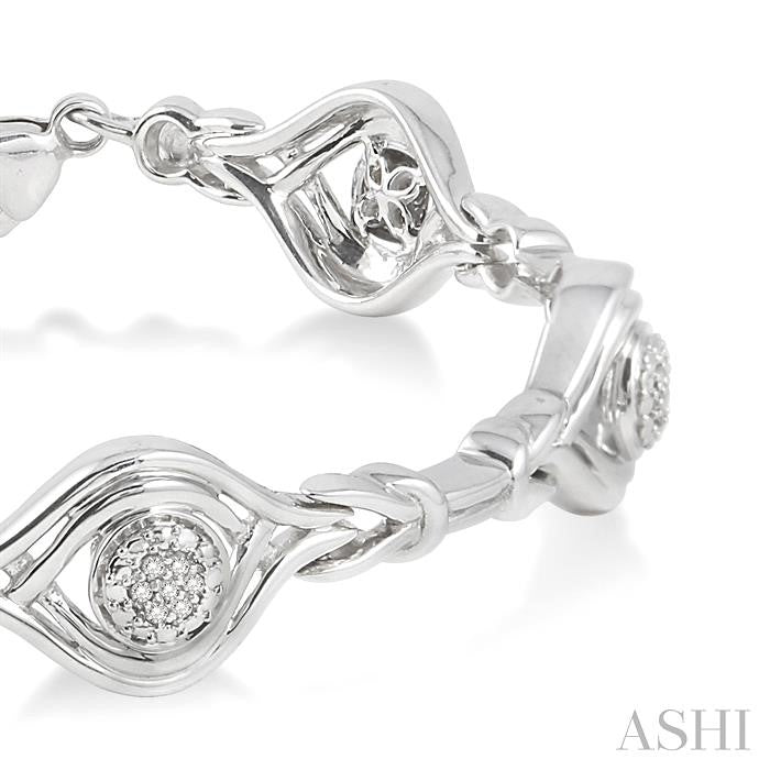 1/6 Ctw Round Cut Diamond Infinity Bracelet in Sterling Silver