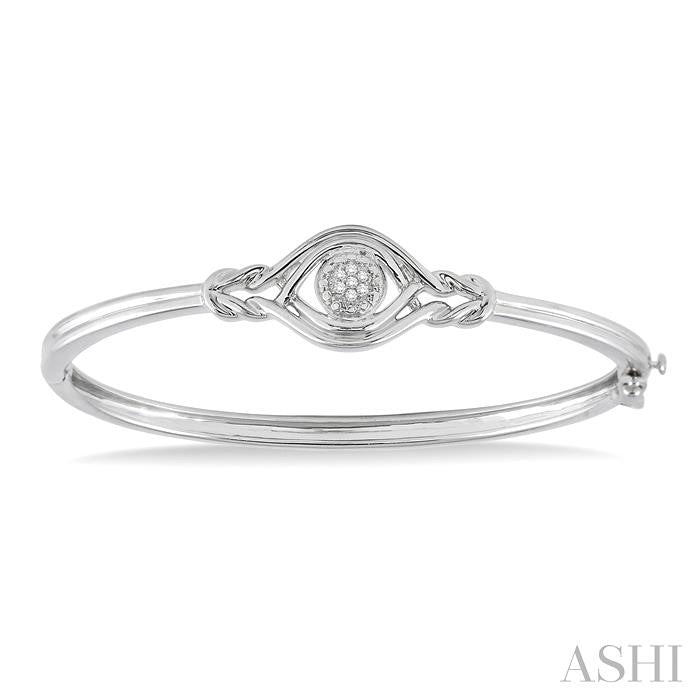 1/20 Ctw Round Cut Diamond Love Knot Bangle in Sterling Silver