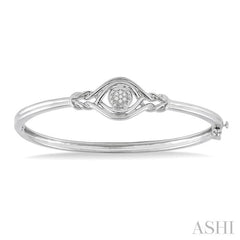 1/20 Ctw Round Cut Diamond Love Knot Bangle in Sterling Silver