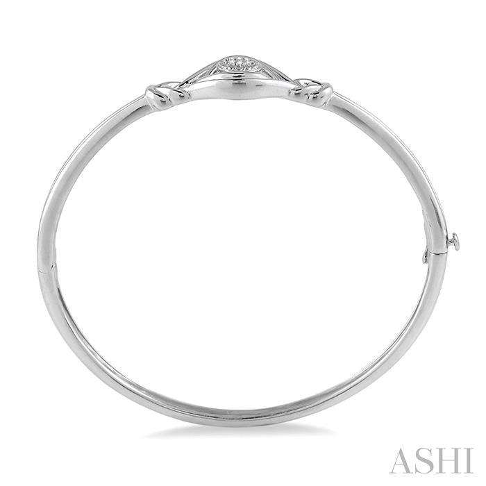 1/20 Ctw Round Cut Diamond Love Knot Bangle in Sterling Silver