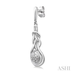 1/20 Ctw Round Cut Diamond Love Knot Earrings in Sterling Silver
