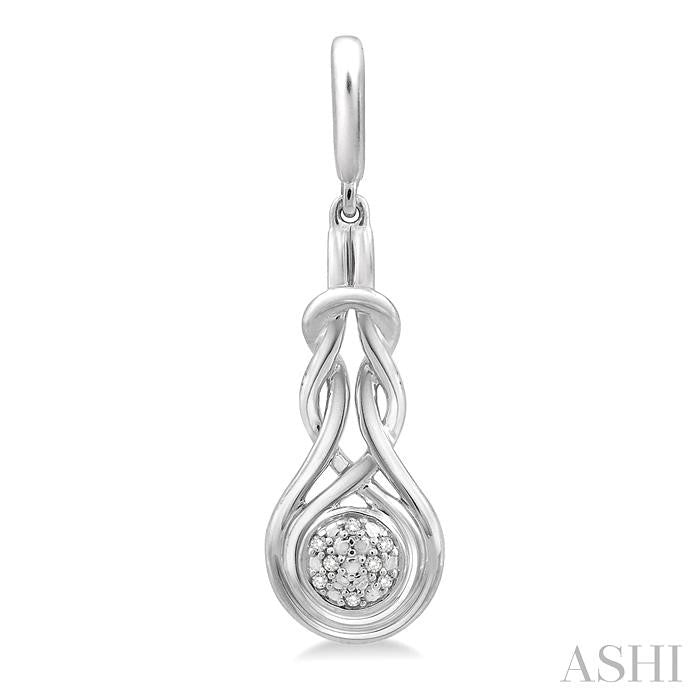 1/20 Ctw Round Cut Diamond Love Knot Earrings in Sterling Silver
