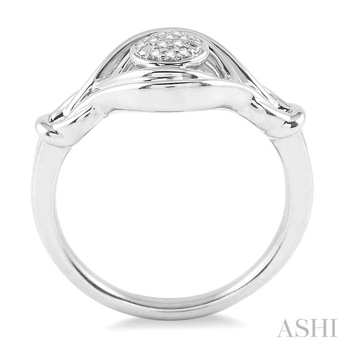 1/20 Ctw Round Cut Diamond Love Knot Ring in Sterling Silver