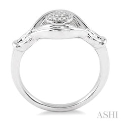 1/20 Ctw Round Cut Diamond Love Knot Ring in Sterling Silver