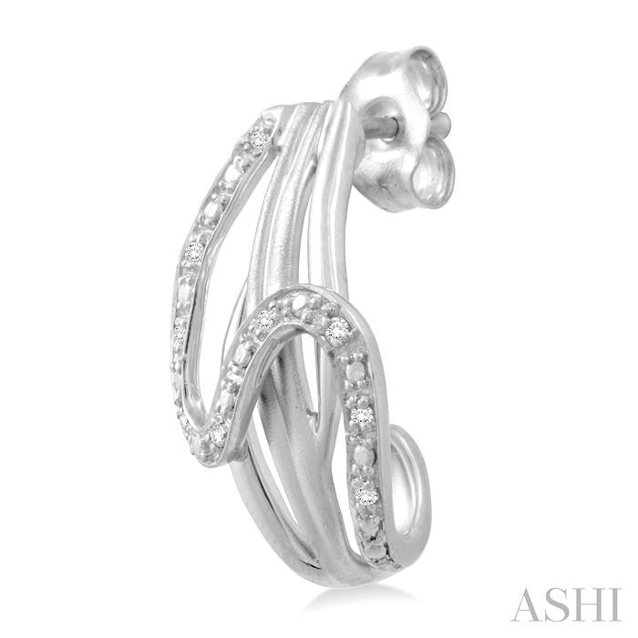 1/20 Ctw Round Cut Diamond Fashion Earrings in Sterling Silver