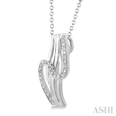 1/20 Ctw Round Cut Diamond Fashion Pendant in Sterling Silver with Chain