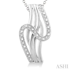 1/20 Ctw Round Cut Diamond Fashion Pendant in Sterling Silver with Chain