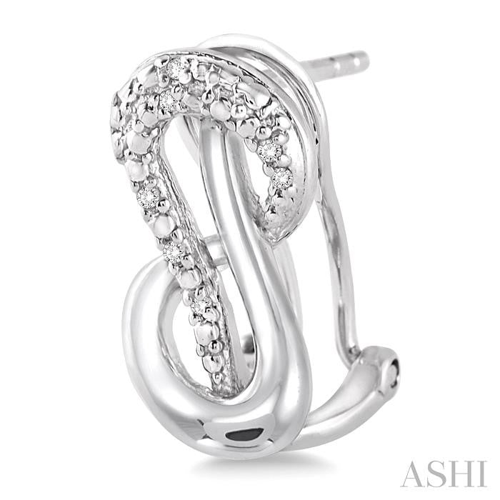 1/20 Ctw Round Cut Diamond Earrings in Sterling Silver