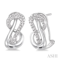 1/20 Ctw Round Cut Diamond Earrings in Sterling Silver