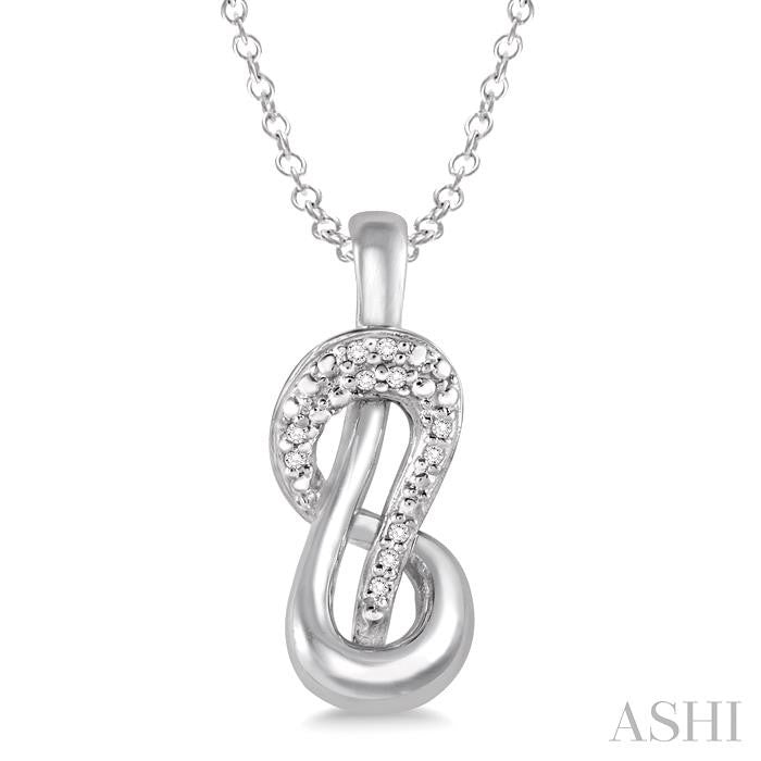 1/20 Ctw Round Cut Diamond Pendant in Sterling Silver with Chain