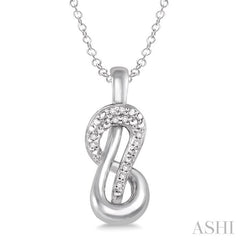 1/20 Ctw Round Cut Diamond Pendant in Sterling Silver with Chain