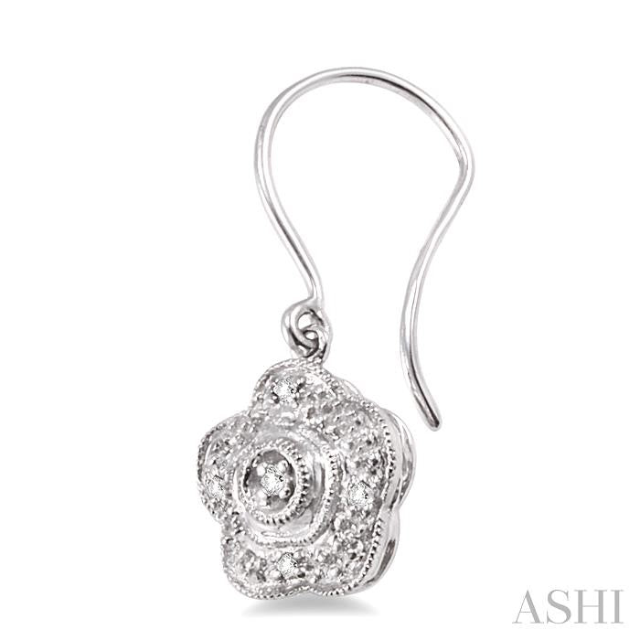 1/50 Ctw Round Cut Diamond Earrings in Sterling Silver