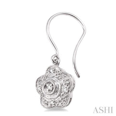 1/50 Ctw Round Cut Diamond Earrings in Sterling Silver