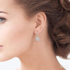 1/50 Ctw Round Cut Diamond Earrings in Sterling Silver
