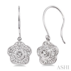 1/50 Ctw Round Cut Diamond Earrings in Sterling Silver