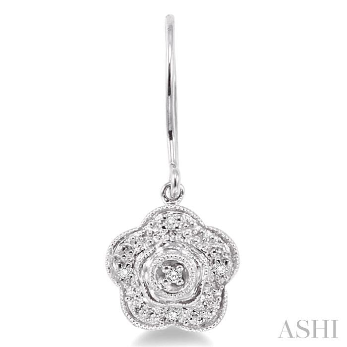 1/50 Ctw Round Cut Diamond Earrings in Sterling Silver
