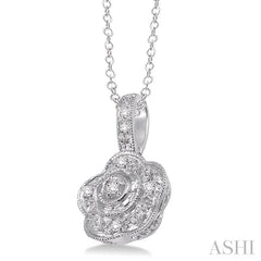 1/50 Ctw Round Cut Diamond Pendant in Sterling Silver with Chain