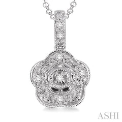 1/50 Ctw Round Cut Diamond Pendant in Sterling Silver with Chain