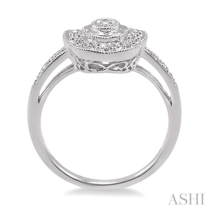 1/50 Ctw Round Cut Diamond Ring in Sterling Silver