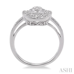1/50 Ctw Round Cut Diamond Ring in Sterling Silver